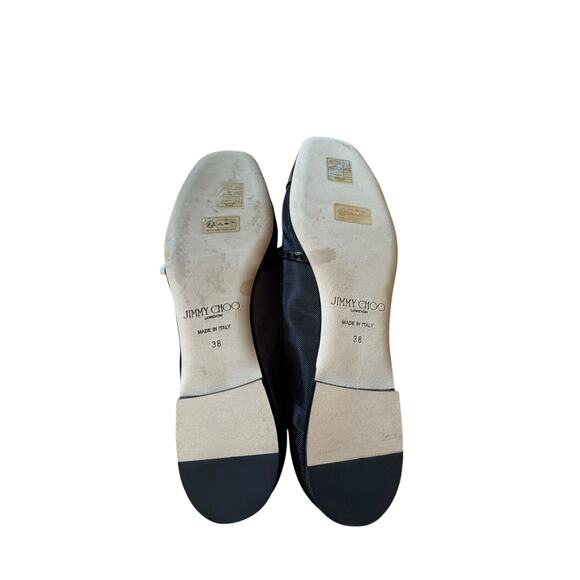 Jimmy Choo NIB Elisa Mesh Patent Leather Flat in Black Size 38 - Picture 3 of 11